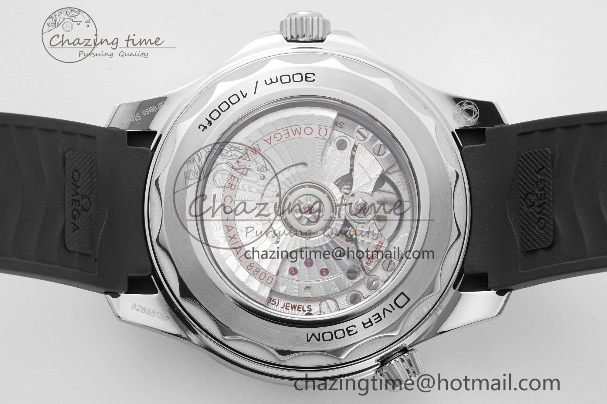 Seamaster Diver 300M ZF 1:1 Best Edition Black Ceramic Black Dial on Black Rubber Strap A Lightweight 7821