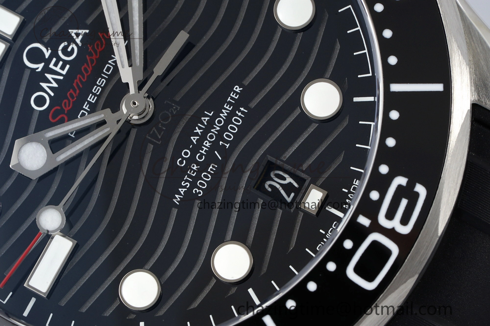 Seamaster Diver 300M ZF 1:1 Best Edition Black Ceramic Black Dial on Black Rubber Strap A Lightweight 7821