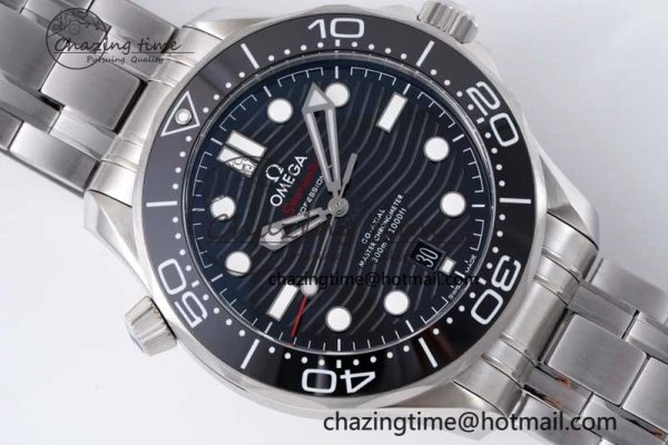 Seamaster Diver 300M ZF 1:1 Best Edition Black Ceramic Black Dial on SS Bracelet A Popular 7844