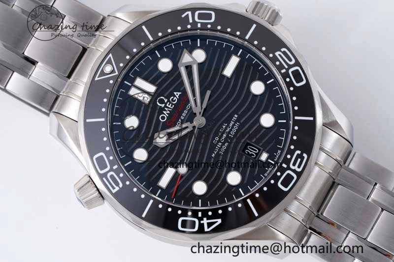 Seamaster Diver 300M ZF 1:1 Best Edition Black Ceramic Black Dial on SS Bracelet A Popular 7844