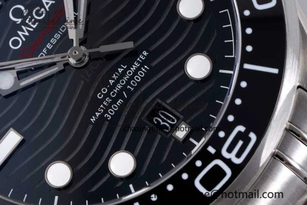 Seamaster Diver 300M ZF 1:1 Best Edition Black Ceramic Black Dial on SS Bracelet A Popular 7844