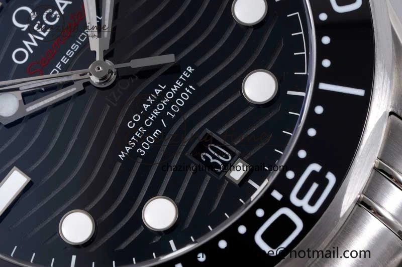 Seamaster Diver 300M ZF 1:1 Best Edition Black Ceramic Black Dial on SS Bracelet A Popular 7844