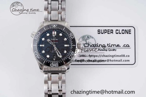 Seamaster Diver 300M ZF 1:1 Best Edition Black Ceramic Black Dial on SS Bracelet A Popular 7844