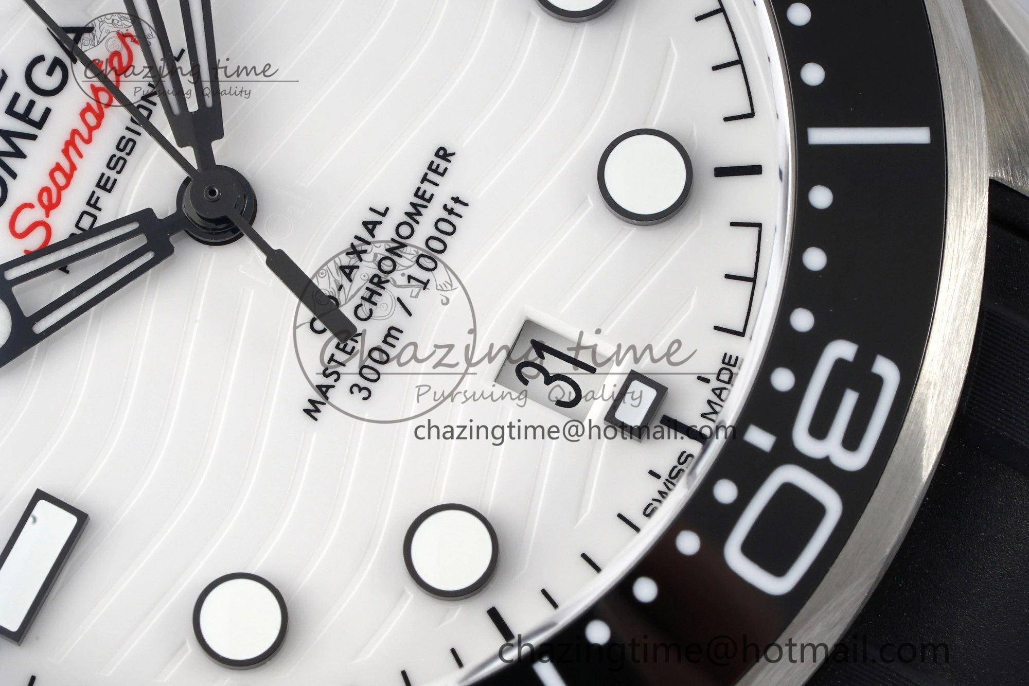 Seamaster Diver 300M ZF 1:1 Best Edition Black Ceramic White Dial on Black Rubber Strap A Comfortable 7819