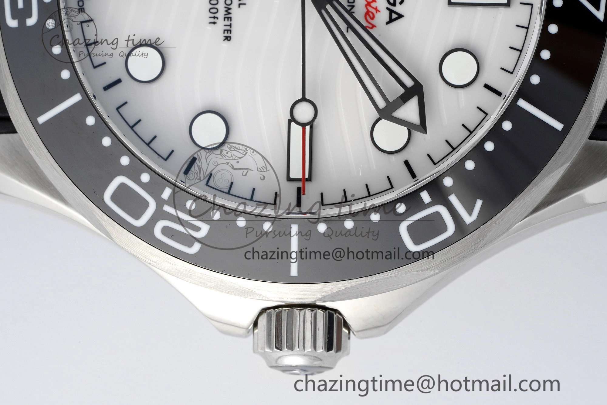 Seamaster Diver 300M ZF 1:1 Best Edition Black Ceramic White Dial on Black Rubber Strap A Comfortable 7819
