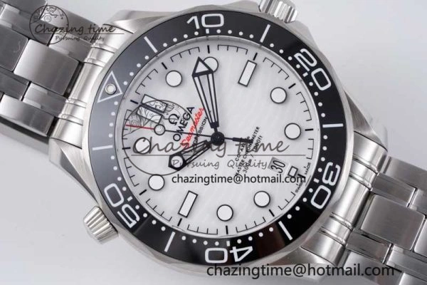 Seamaster Diver 300M ZF 1:1 Best Edition Black Ceramic White Dial on SS Bracelet A UrbanStyle 7845