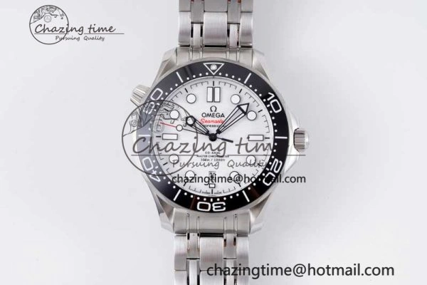 Seamaster Diver 300M ZF 1:1 Best Edition Black Ceramic White Dial on SS Bracelet A UrbanStyle 7845