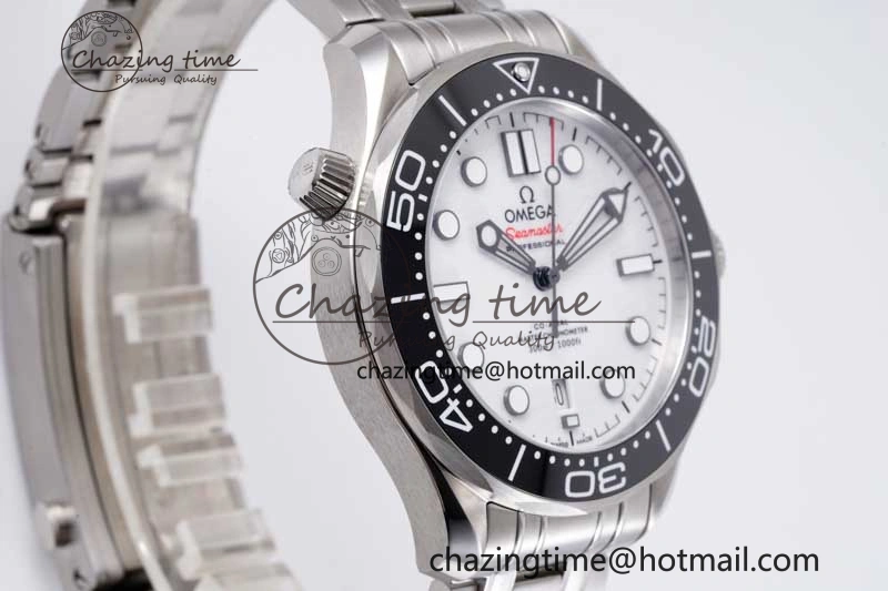 Seamaster Diver 300M ZF 1:1 Best Edition Black Ceramic White Dial on SS Bracelet A UrbanStyle 7845