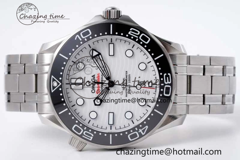 Seamaster Diver 300M ZF 1:1 Best Edition Black Ceramic White Dial on SS Bracelet A UrbanStyle 7845