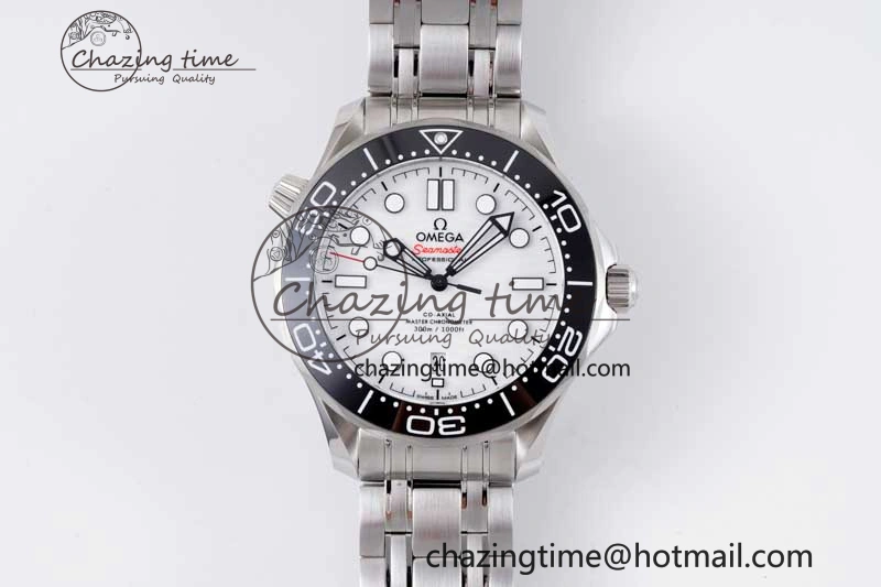 Seamaster Diver 300M ZF 1:1 Best Edition Black Ceramic White Dial on SS Bracelet A UrbanStyle 7845