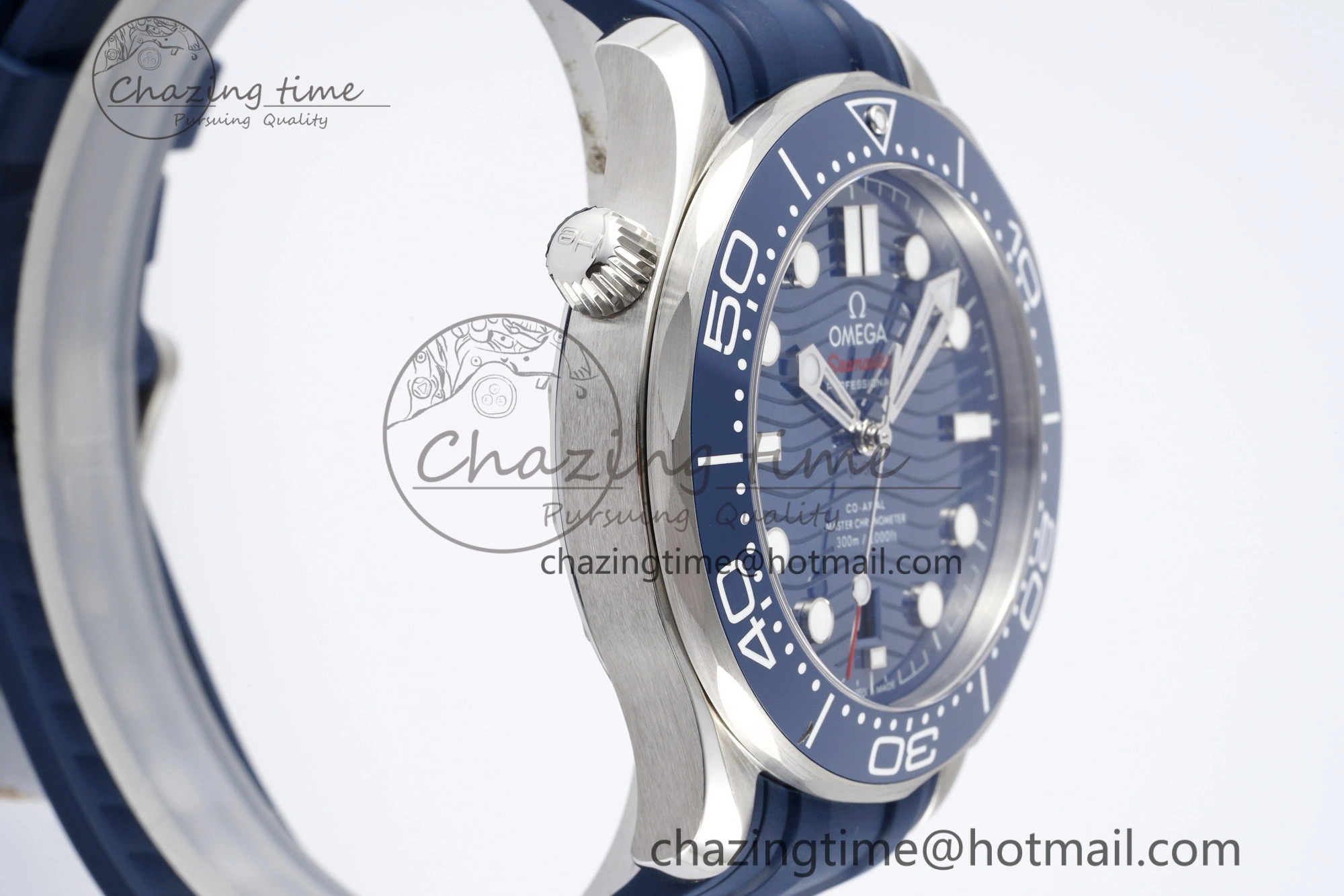 UrbanStyle Seamaster Diver 300M ZF 1:1 Best Edition Blue Ceramic Blue Dial on Blue Rubber Strap A 7822