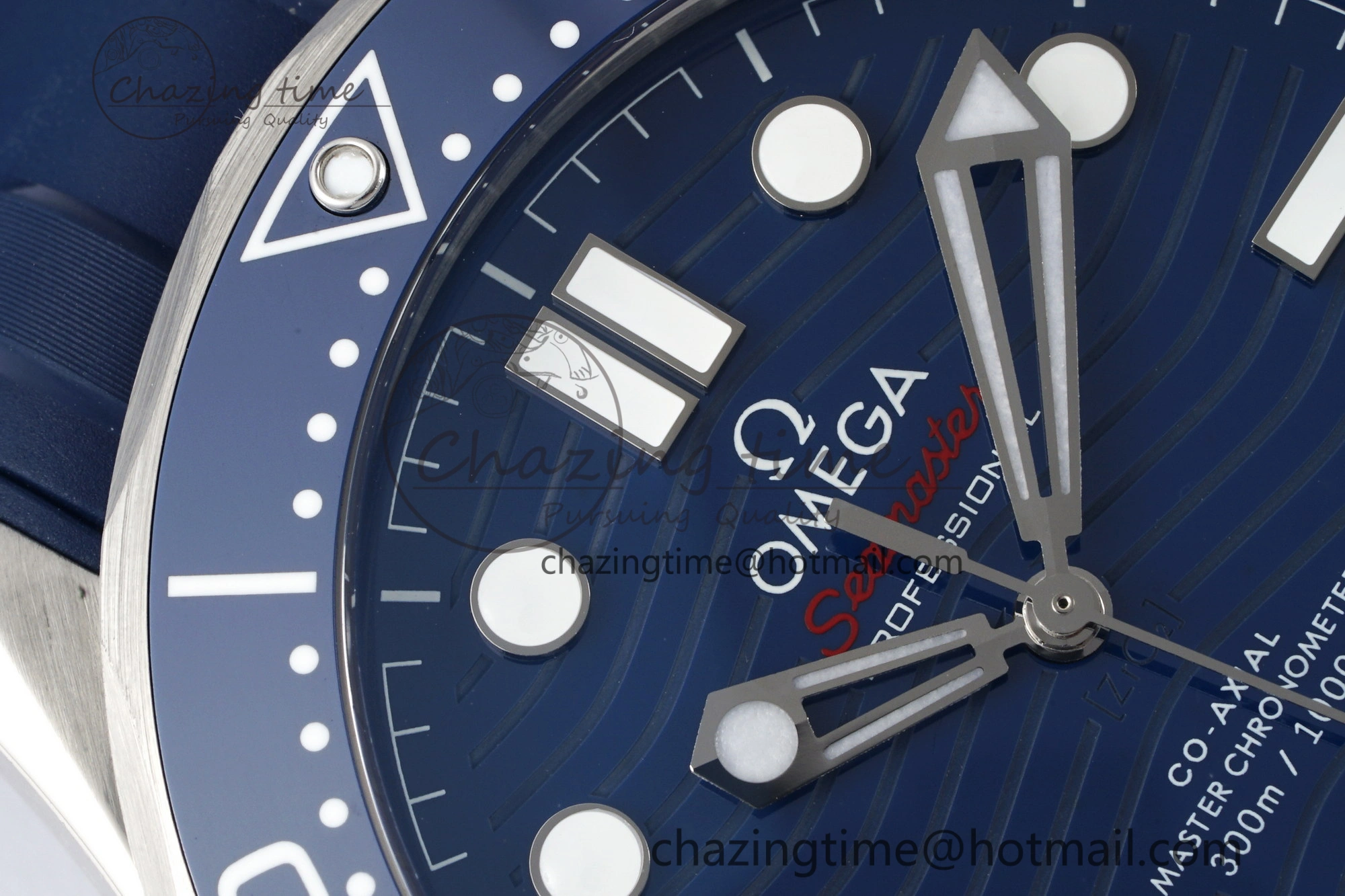UrbanStyle Seamaster Diver 300M ZF 1:1 Best Edition Blue Ceramic Blue Dial on Blue Rubber Strap A 7822
