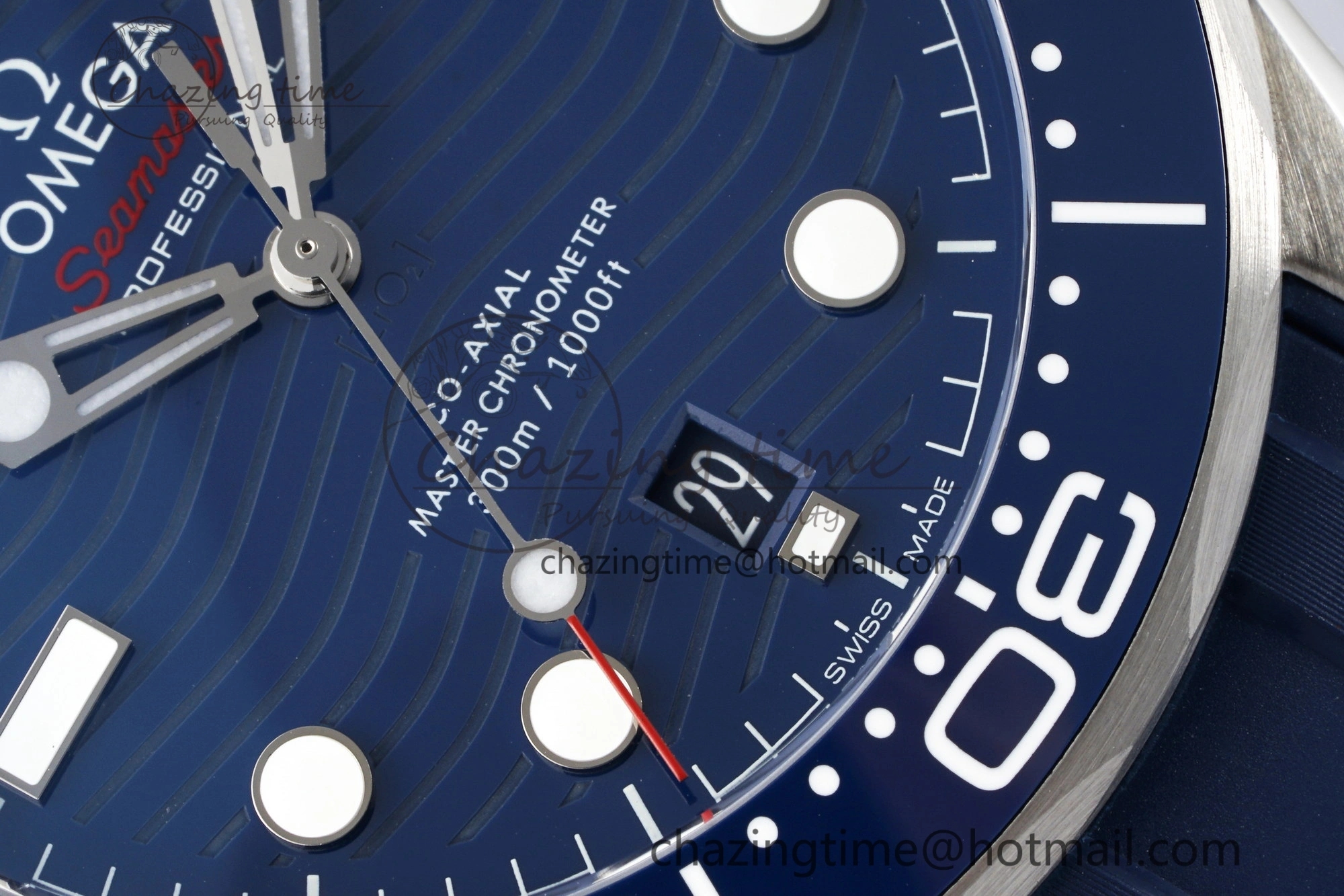 UrbanStyle Seamaster Diver 300M ZF 1:1 Best Edition Blue Ceramic Blue Dial on Blue Rubber Strap A 7822
