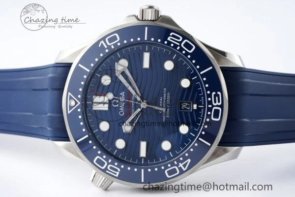 UrbanStyle Seamaster Diver 300M ZF 1:1 Best Edition Blue Ceramic Blue Dial on Blue Rubber Strap A 7822