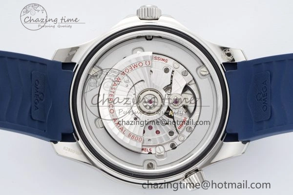 Seamaster Diver 300M ZF 1:1 Best Edition Blue Ceramic Gray Dial on Blue Rubber Strap A WrinkleFree 7735