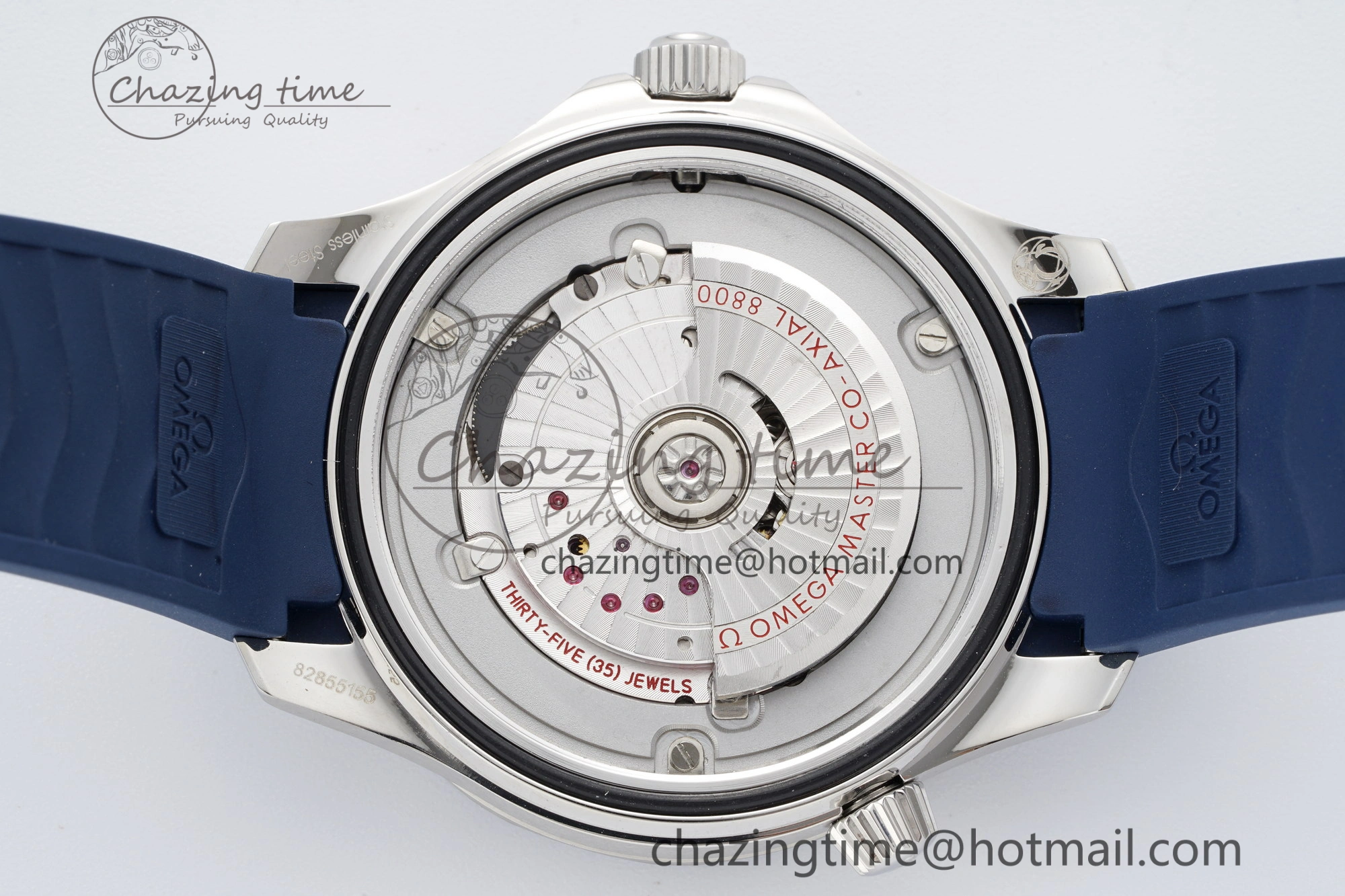 Seamaster Diver 300M ZF 1:1 Best Edition Blue Ceramic Gray Dial on Blue Rubber Strap A WrinkleFree 7735