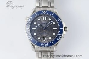Lightweight Seamaster Diver 300M ZF 1:1 Best Edition Blue Ceramic Gray Dial on SS Bracelet A 7734