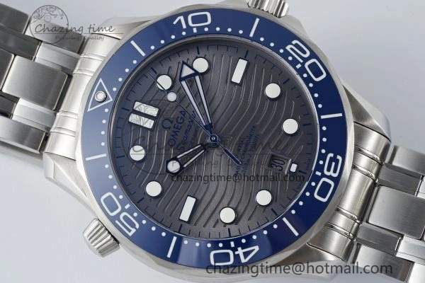 Lightweight Seamaster Diver 300M ZF 1:1 Best Edition Blue Ceramic Gray Dial on SS Bracelet A 7734