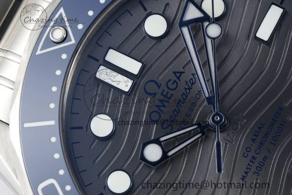 Lightweight Seamaster Diver 300M ZF 1:1 Best Edition Blue Ceramic Gray Dial on SS Bracelet A 7734