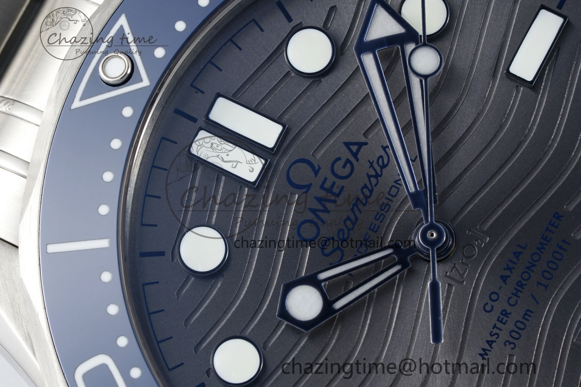Lightweight Seamaster Diver 300M ZF 1:1 Best Edition Blue Ceramic Gray Dial on SS Bracelet A 7734