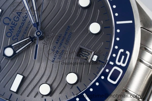 Lightweight Seamaster Diver 300M ZF 1:1 Best Edition Blue Ceramic Gray Dial on SS Bracelet A 7734