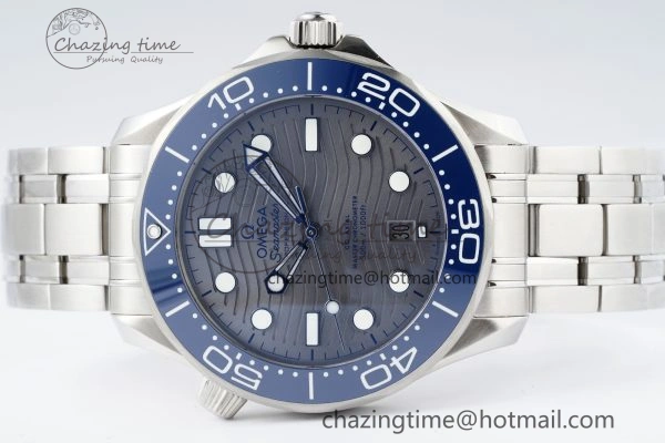 Lightweight Seamaster Diver 300M ZF 1:1 Best Edition Blue Ceramic Gray Dial on SS Bracelet A 7734