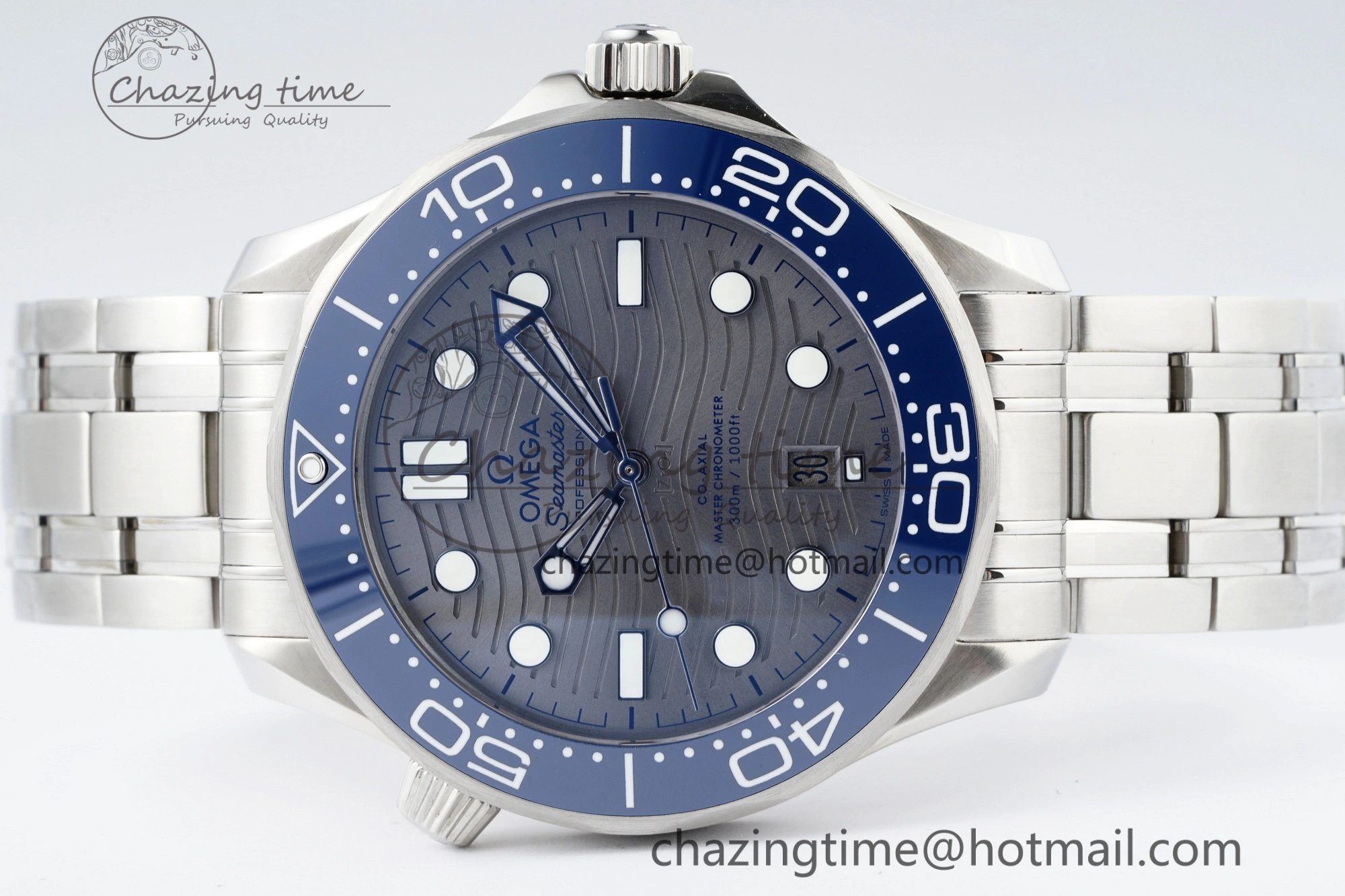 Lightweight Seamaster Diver 300M ZF 1:1 Best Edition Blue Ceramic Gray Dial on SS Bracelet A 7734