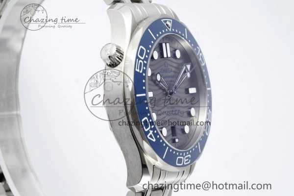 Lightweight Seamaster Diver 300M ZF 1:1 Best Edition Blue Ceramic Gray Dial on SS Bracelet A 7734