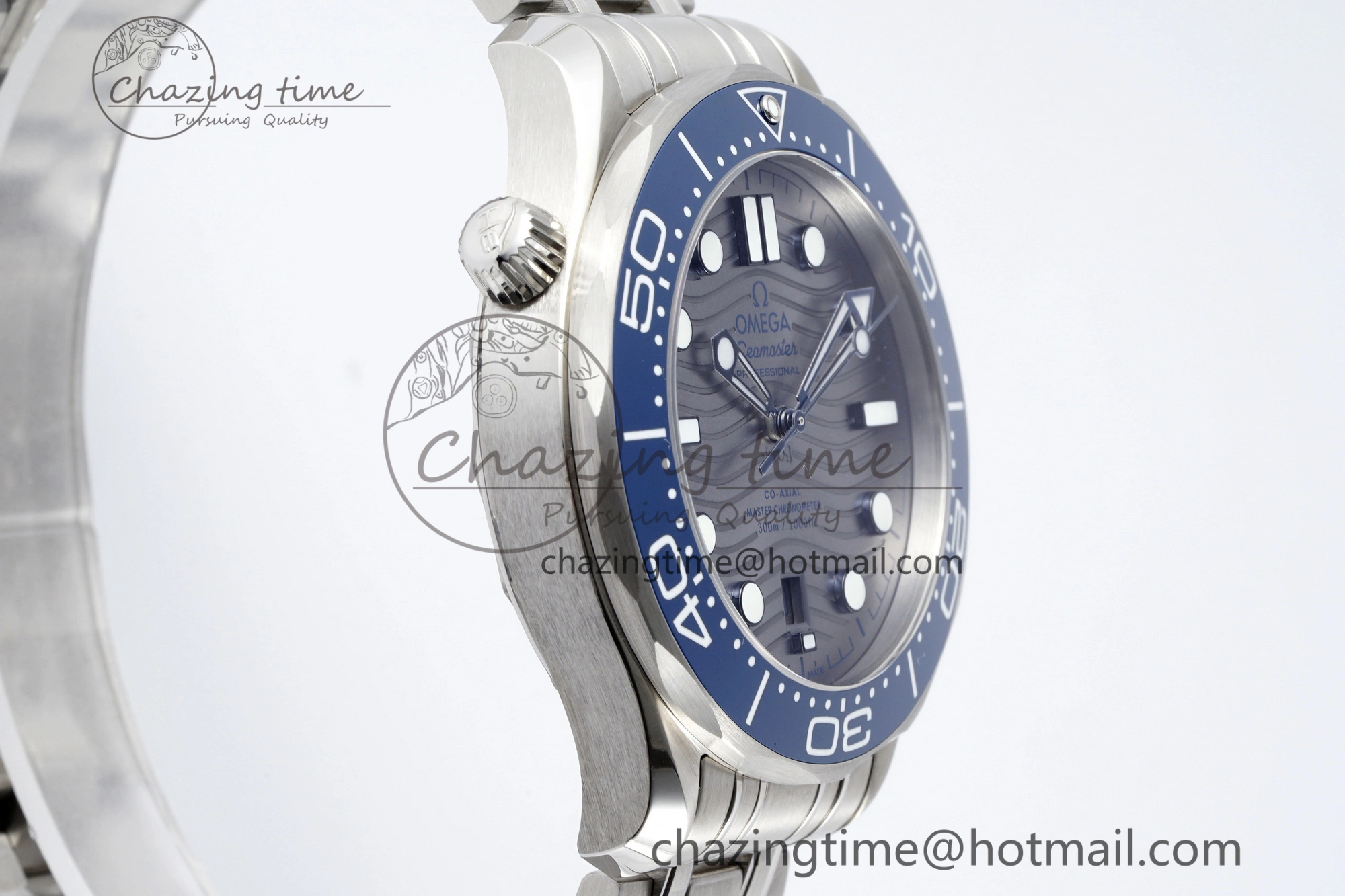 Lightweight Seamaster Diver 300M ZF 1:1 Best Edition Blue Ceramic Gray Dial on SS Bracelet A 7734