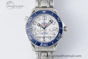 TimelessDesign Seamaster Diver 300M ZF 1:1 Best Edition Blue Ceramic White Dial on SS Bracelet A 7733
