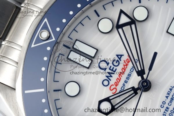TimelessDesign Seamaster Diver 300M ZF 1:1 Best Edition Blue Ceramic White Dial on SS Bracelet A 7733