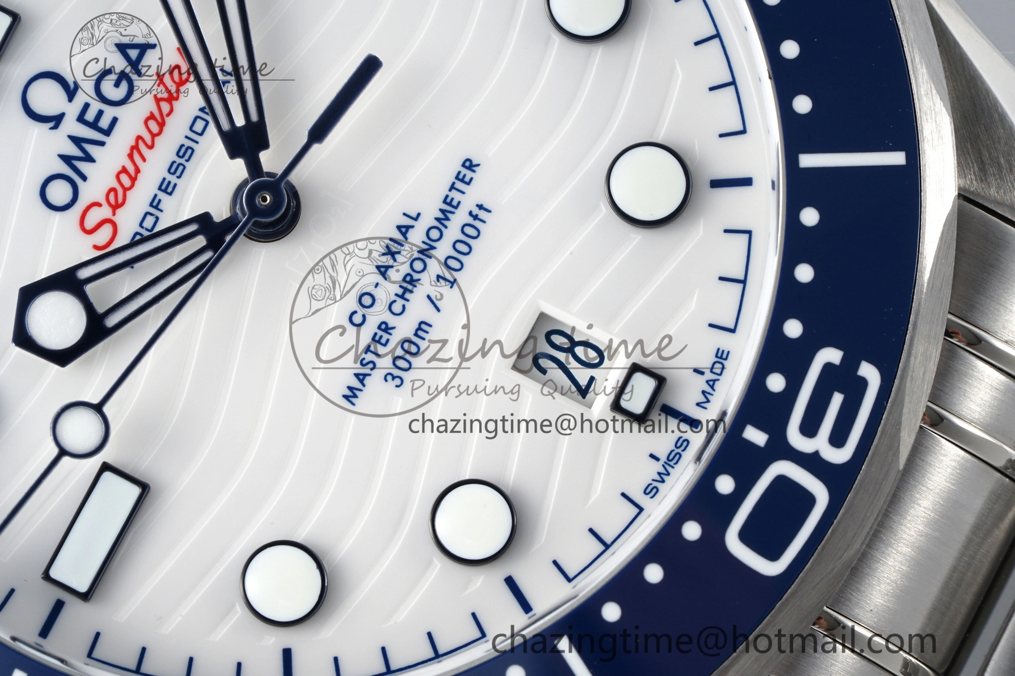 TimelessDesign Seamaster Diver 300M ZF 1:1 Best Edition Blue Ceramic White Dial on SS Bracelet A 7733