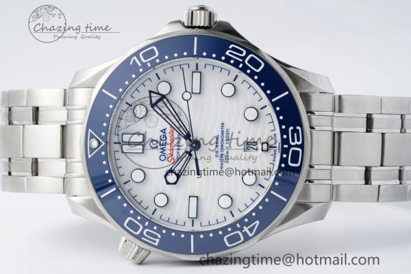 TimelessDesign Seamaster Diver 300M ZF 1:1 Best Edition Blue Ceramic White Dial on SS Bracelet A 7733