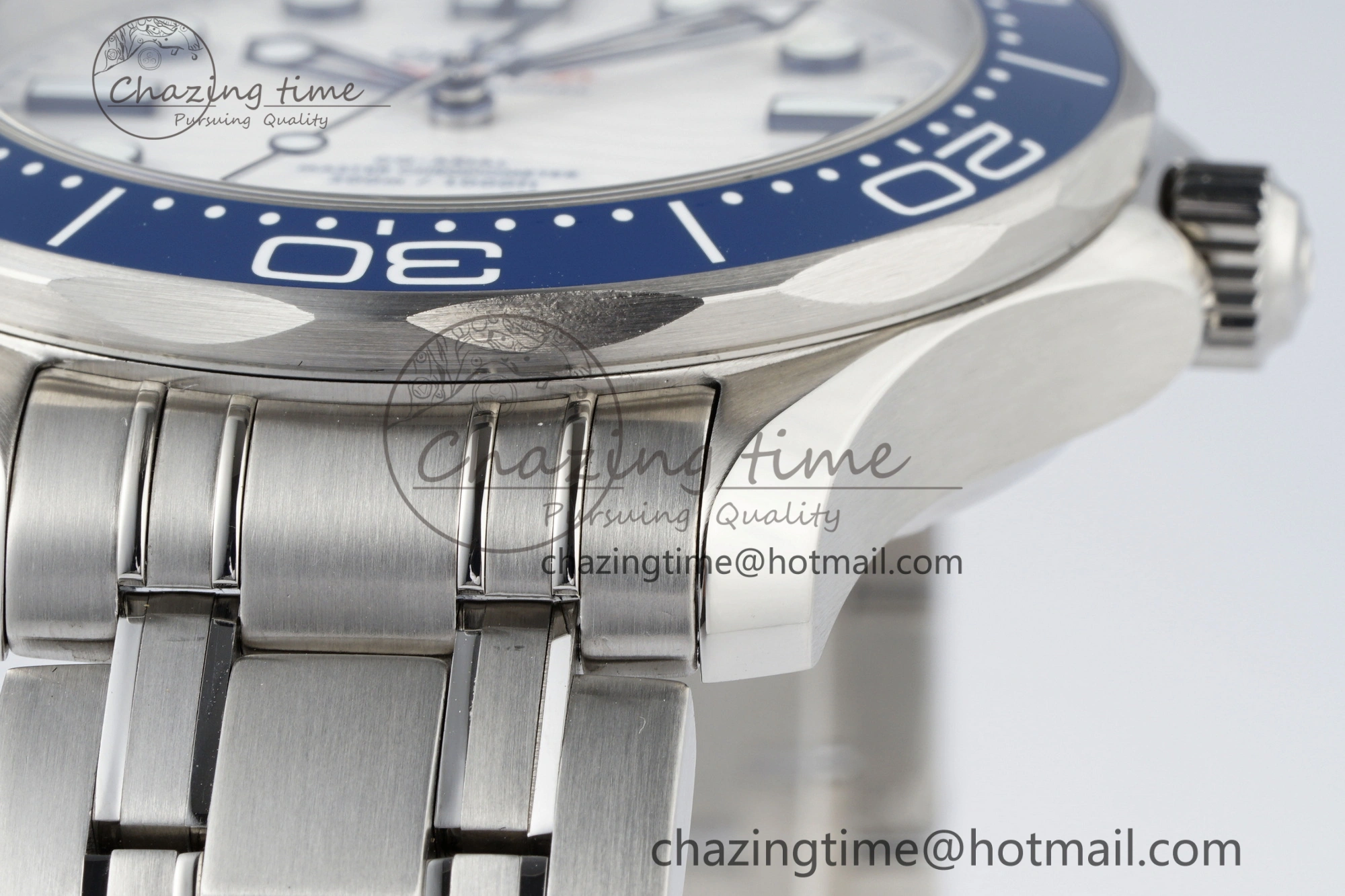 TimelessDesign Seamaster Diver 300M ZF 1:1 Best Edition Blue Ceramic White Dial on SS Bracelet A 7733