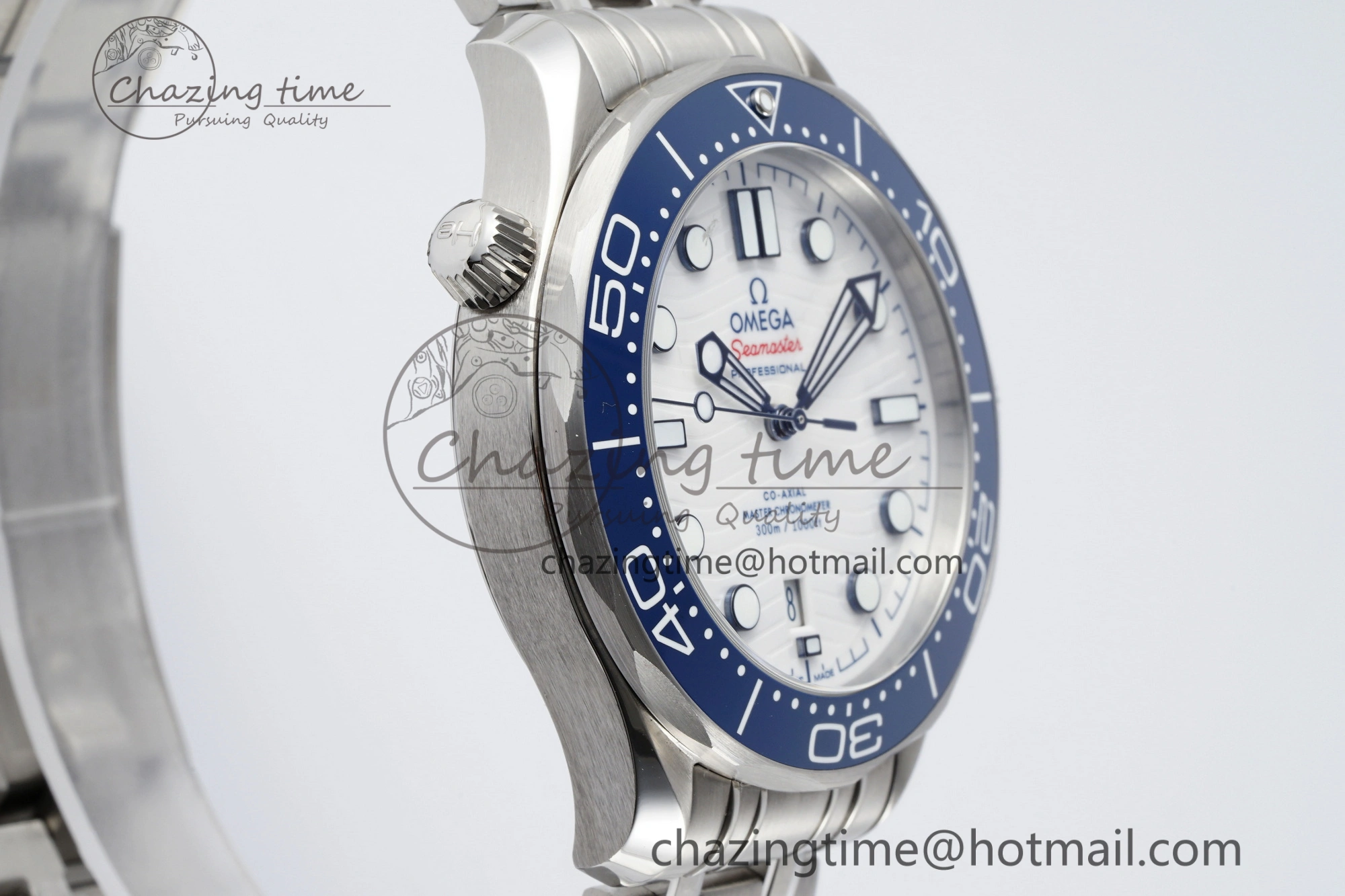 TimelessDesign Seamaster Diver 300M ZF 1:1 Best Edition Blue Ceramic White Dial on SS Bracelet A 7733