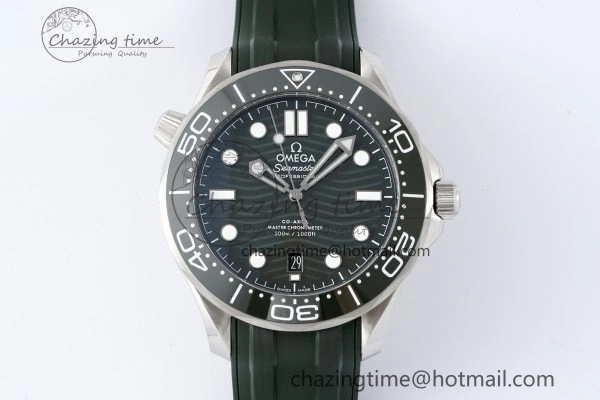 Fashionable Seamaster Diver 300M ZF 1:1 Best Edition Green Ceramic Green Dial on Green Rubber Strap A 7823