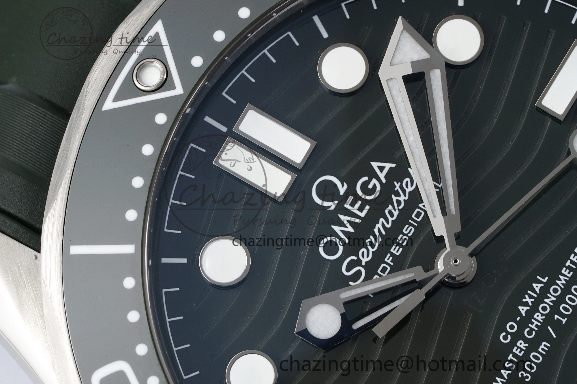 Fashionable Seamaster Diver 300M ZF 1:1 Best Edition Green Ceramic Green Dial on Green Rubber Strap A 7823