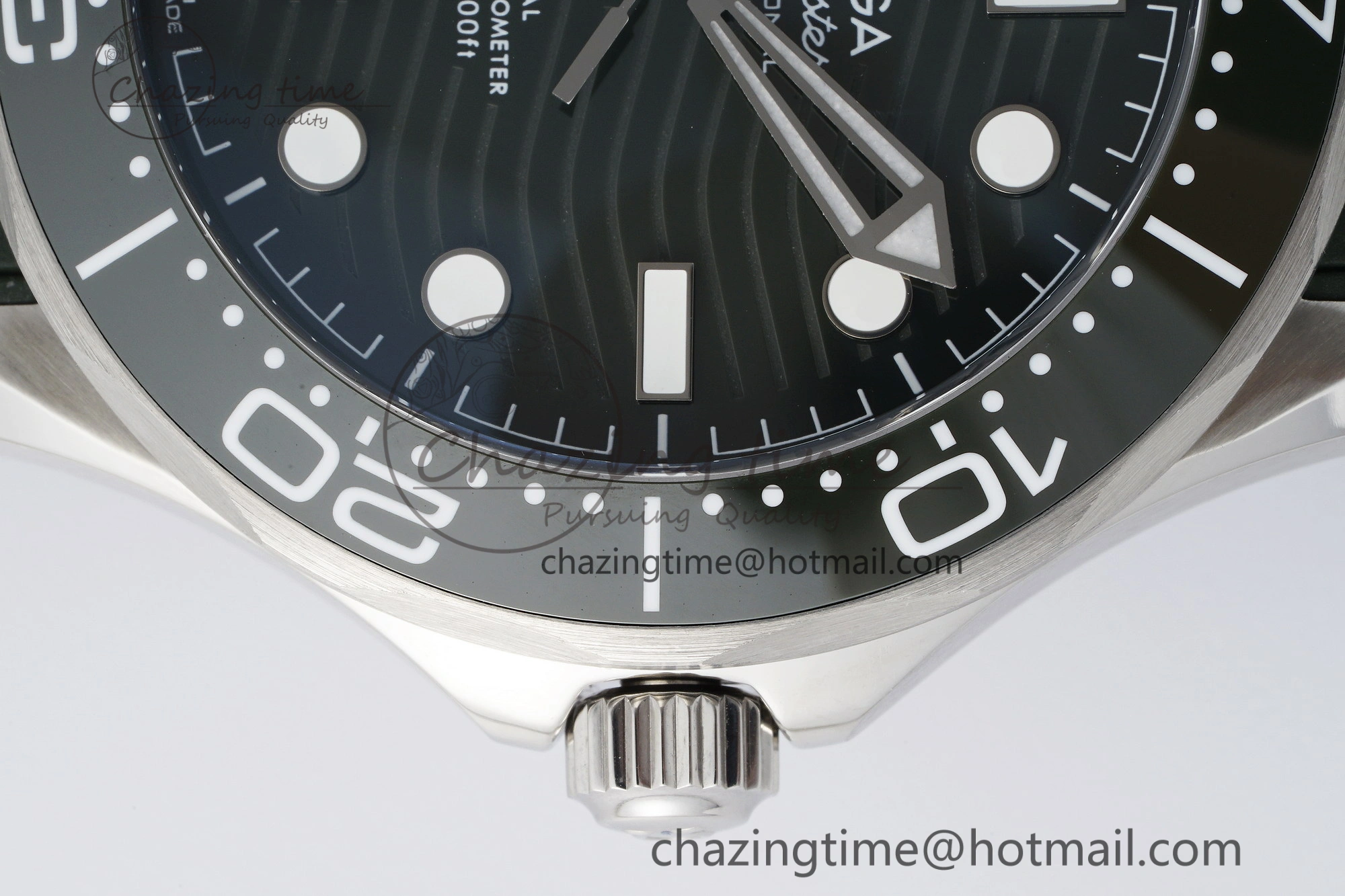 Fashionable Seamaster Diver 300M ZF 1:1 Best Edition Green Ceramic Green Dial on Green Rubber Strap A 7823