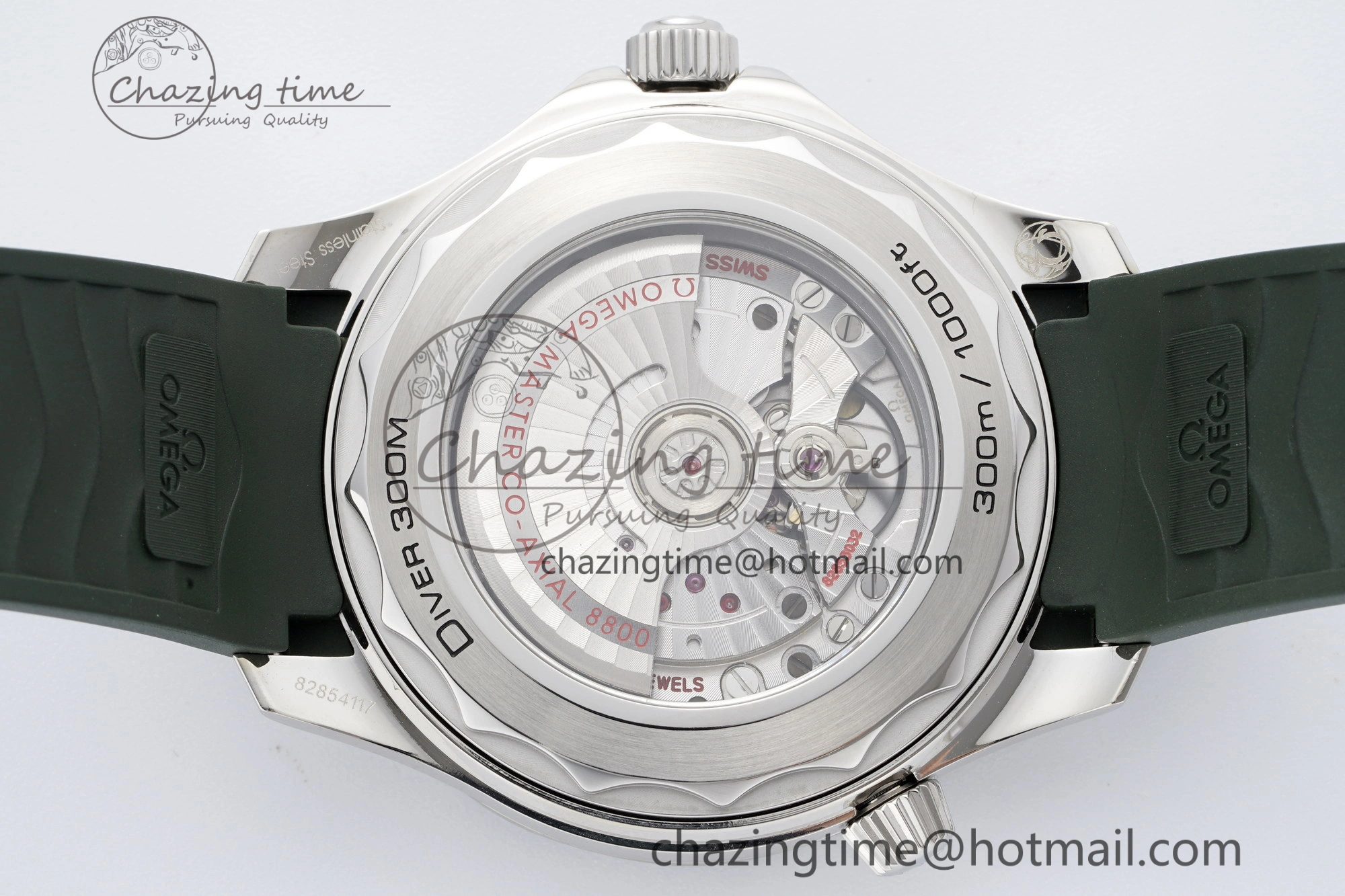 Fashionable Seamaster Diver 300M ZF 1:1 Best Edition Green Ceramic Green Dial on Green Rubber Strap A 7823