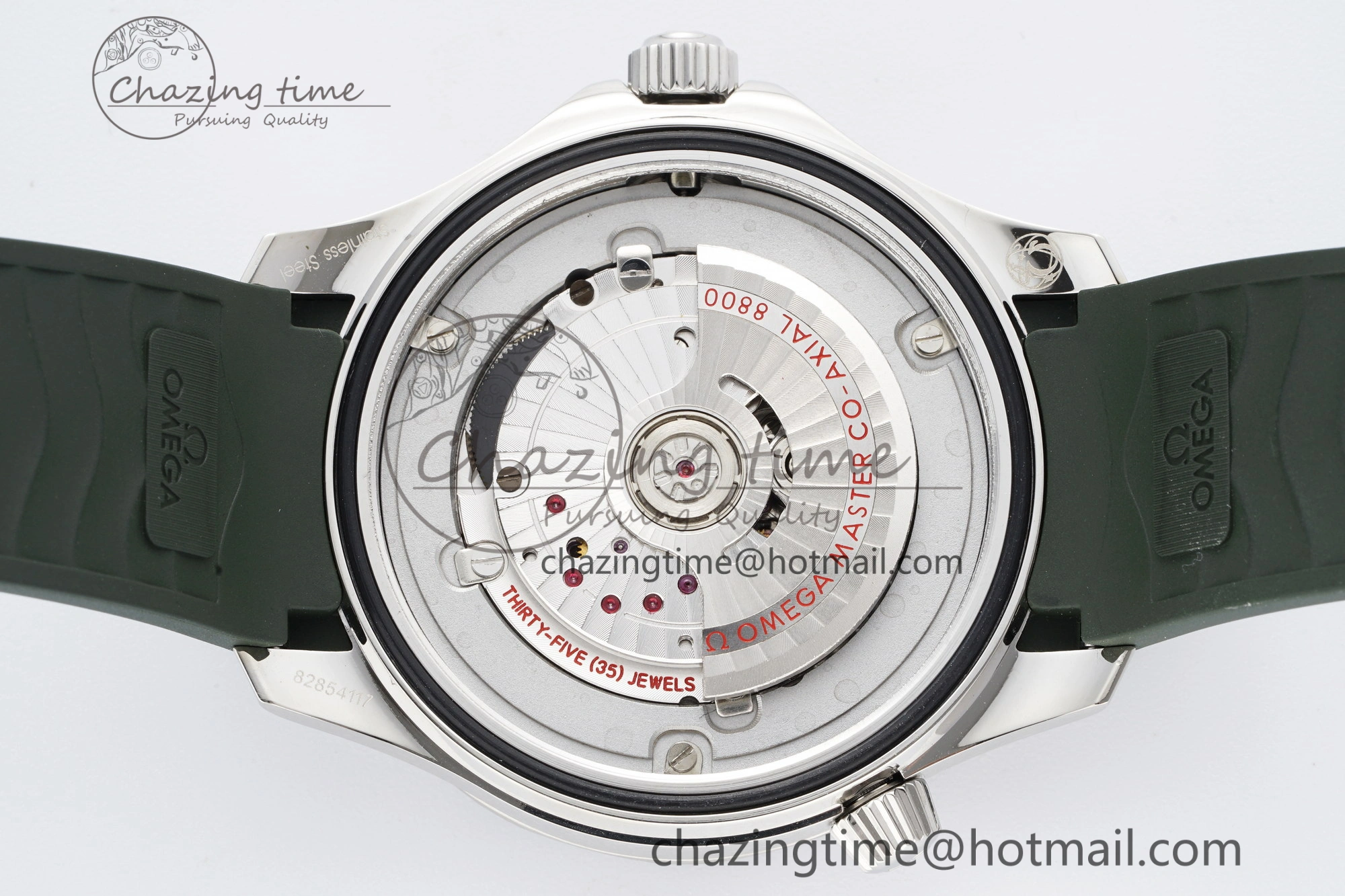 Fashionable Seamaster Diver 300M ZF 1:1 Best Edition Green Ceramic Green Dial on Green Rubber Strap A 7823