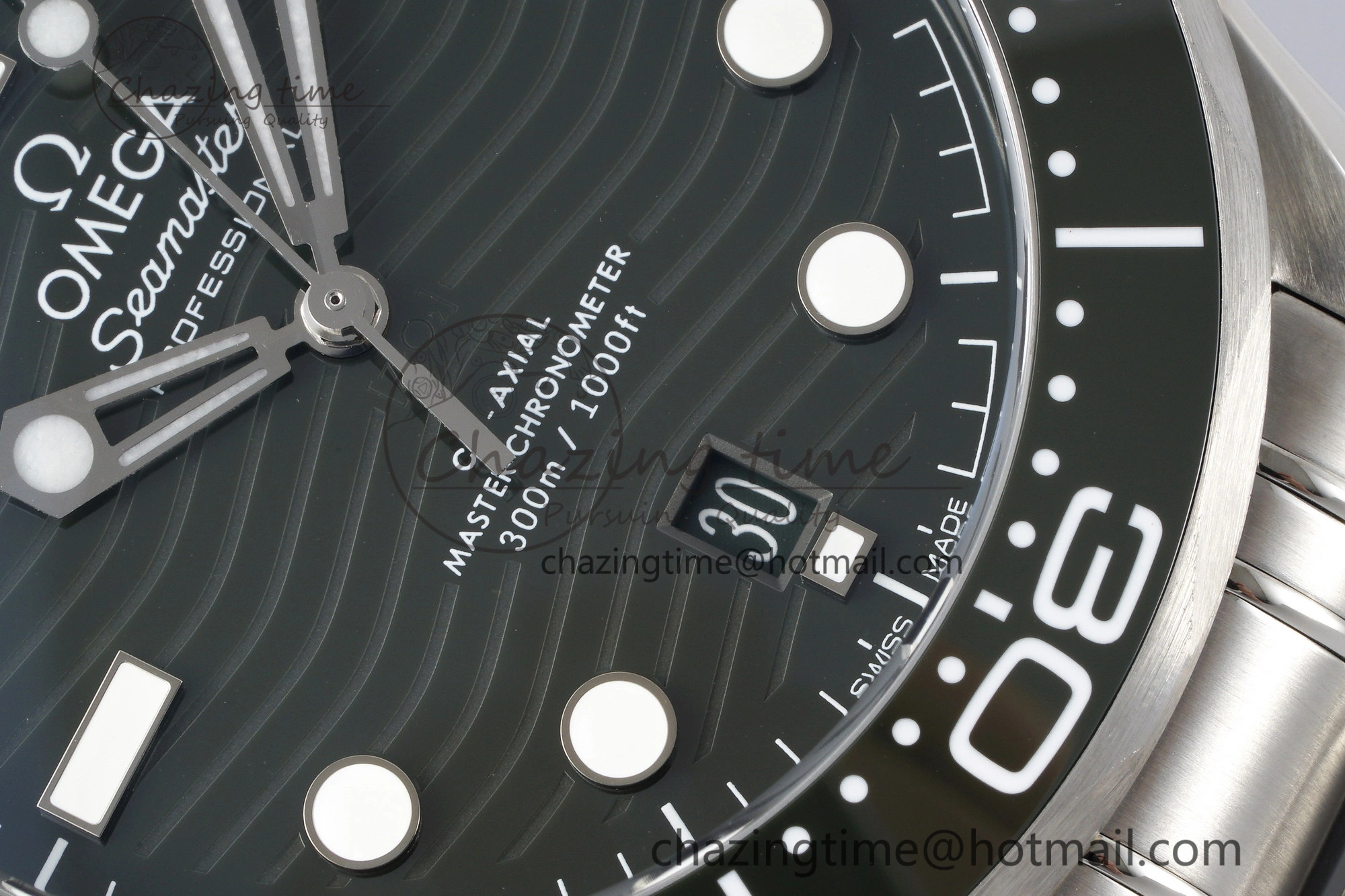 Seamaster Diver 300M ZF 1:1 Best Edition Green Ceramic Green Dial on SS Bracelet A QuickDry 7825