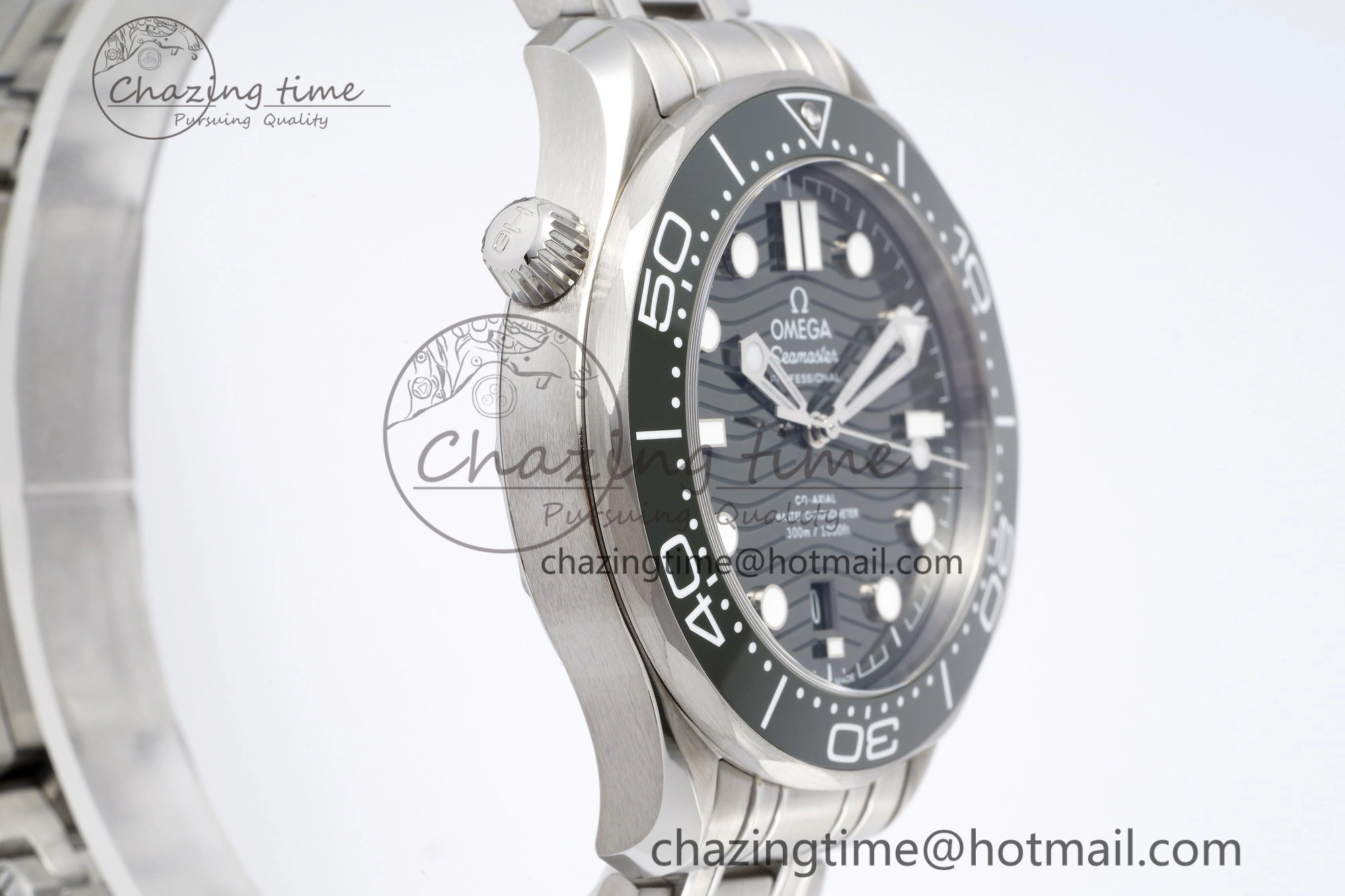 Seamaster Diver 300M ZF 1:1 Best Edition Green Ceramic Green Dial on SS Bracelet A QuickDry 7825