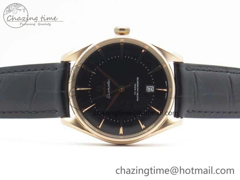 Seamaster Edizione Venezia RG Best Edition Black Dial On Leather Strap A Cozy 8125