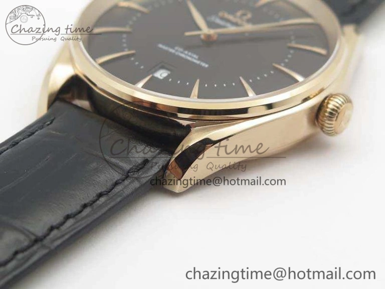 Seamaster Edizione Venezia RG Best Edition Black Dial On Leather Strap A Cozy 8125