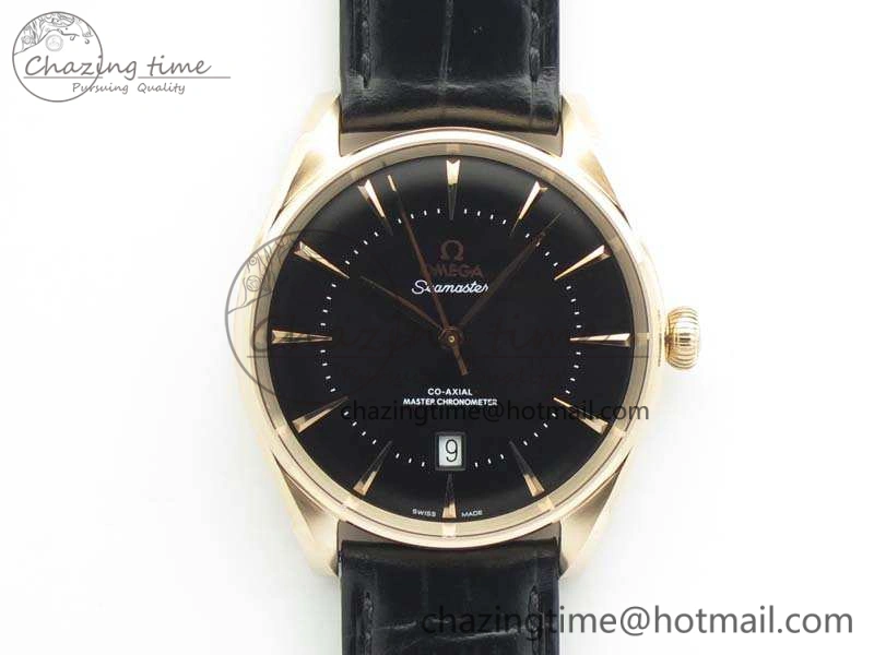 Seamaster Edizione Venezia RG Best Edition Black Dial On Leather Strap A Cozy 8125