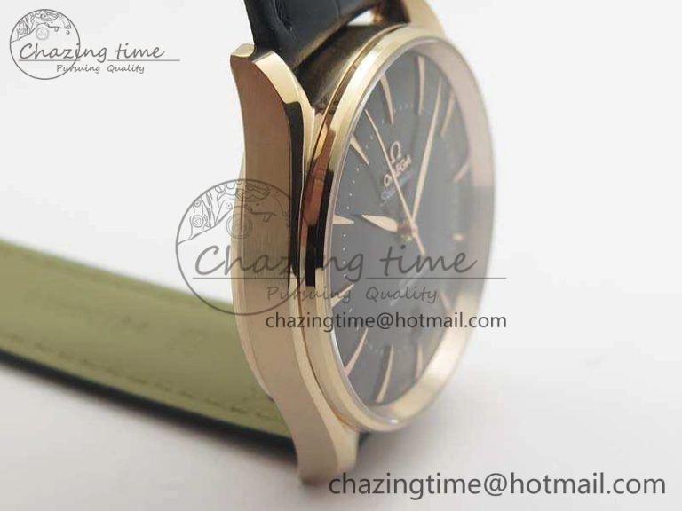 Seamaster Edizione Venezia RG Best Edition Black Dial On Leather Strap A Cozy 8125