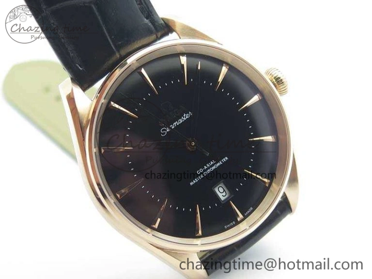 Seamaster Edizione Venezia RG Best Edition Black Dial On Leather Strap A Cozy 8125