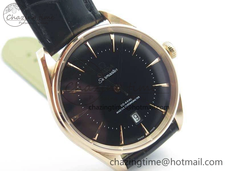 Seamaster Edizione Venezia RG Best Edition Black Dial On Leather Strap A Cozy 8125