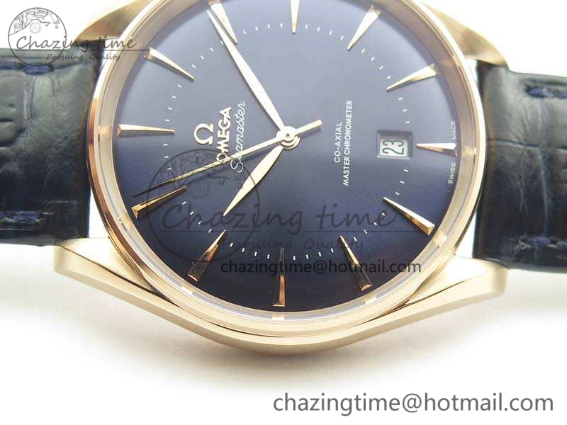 Durable Seamaster Edizione Venezia RG Best Edition Blue Dial On Leather Strap A 8126