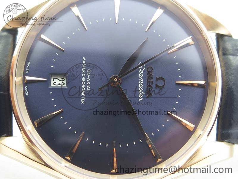 Durable Seamaster Edizione Venezia RG Best Edition Blue Dial On Leather Strap A 8126